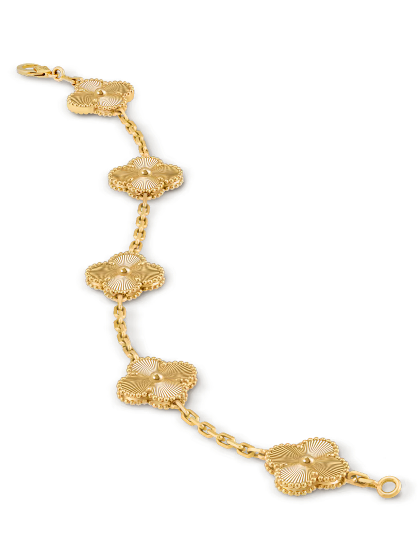 COMBO ALHAMBRA COLLAR - PULSERA - ARETES Y ANILLO GOLD - VᗅN-CLᎬᎬF