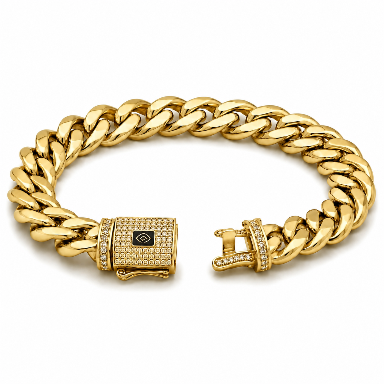 PULSA CUBANA PREMIUM 8 MM × 19 CM | ACERO INOXIDABLE CON BAÑO DE ORO 14K ✨