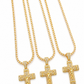 CADENA ICE CHAIN + CRUCIFIJO GOLD - 50 O 60 CM