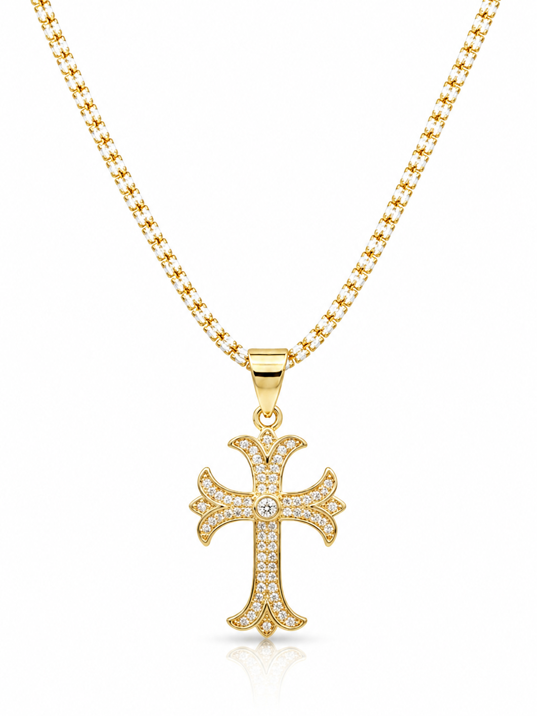 CADENA ICE CHAIN + CRUCIFIJO ✝️ - 50 O 60 CM
