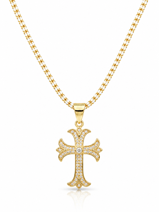 CADENA ICE CHAIN + CRUCIFIJO ✝️ - 50 O 60 CM