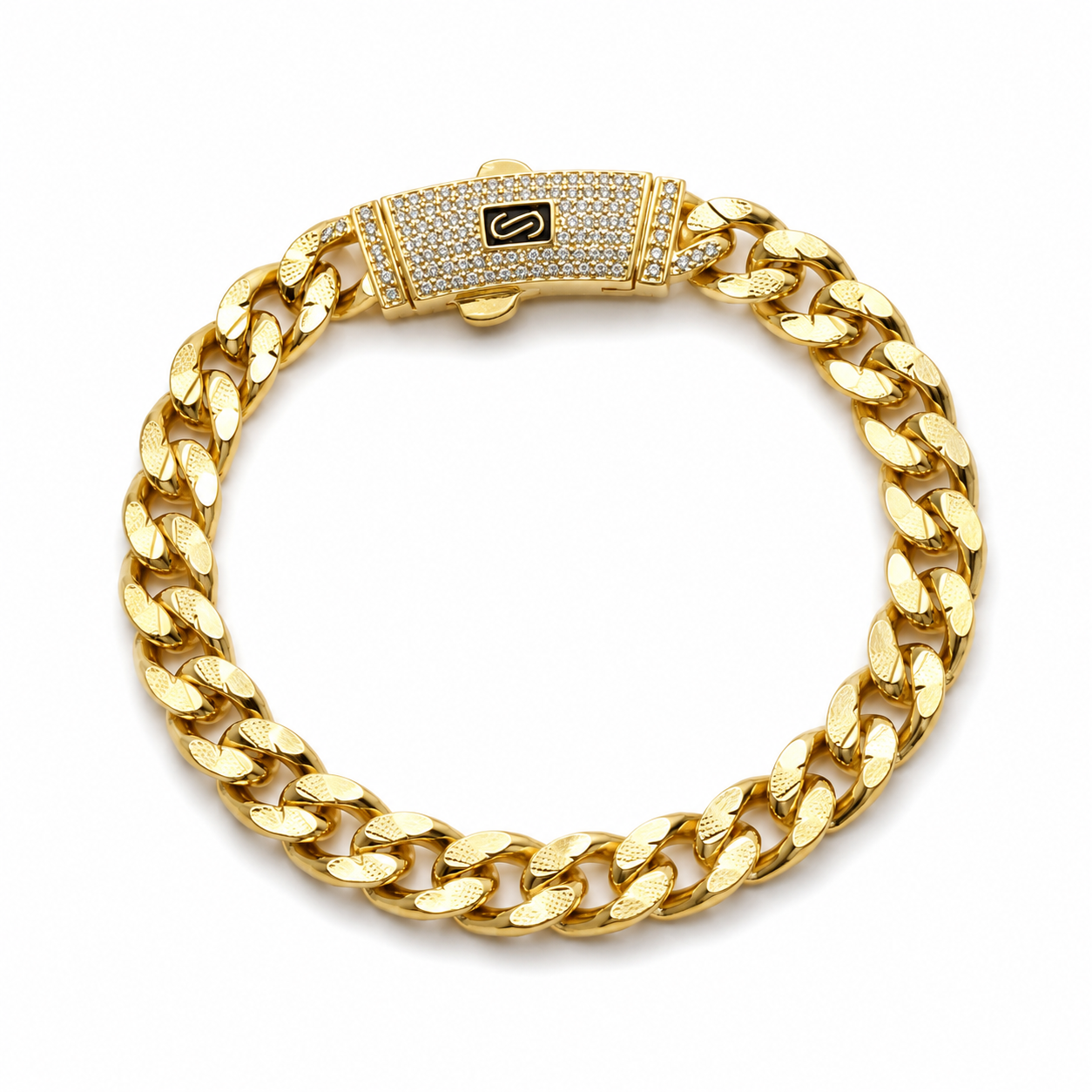 PULSA CUBANA PREMIUM 8 MM × 20 CM | ACERO INOXIDABLE CON BAÑO DE ORO 14K ✨