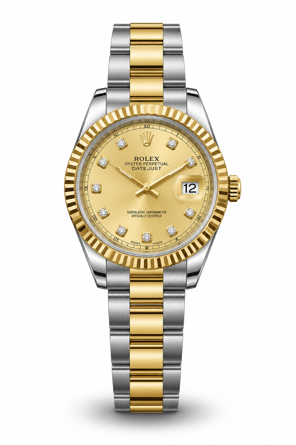 DATEJUST DOBLE TONO FONDO DORADO DIAMOND DIAL AAA