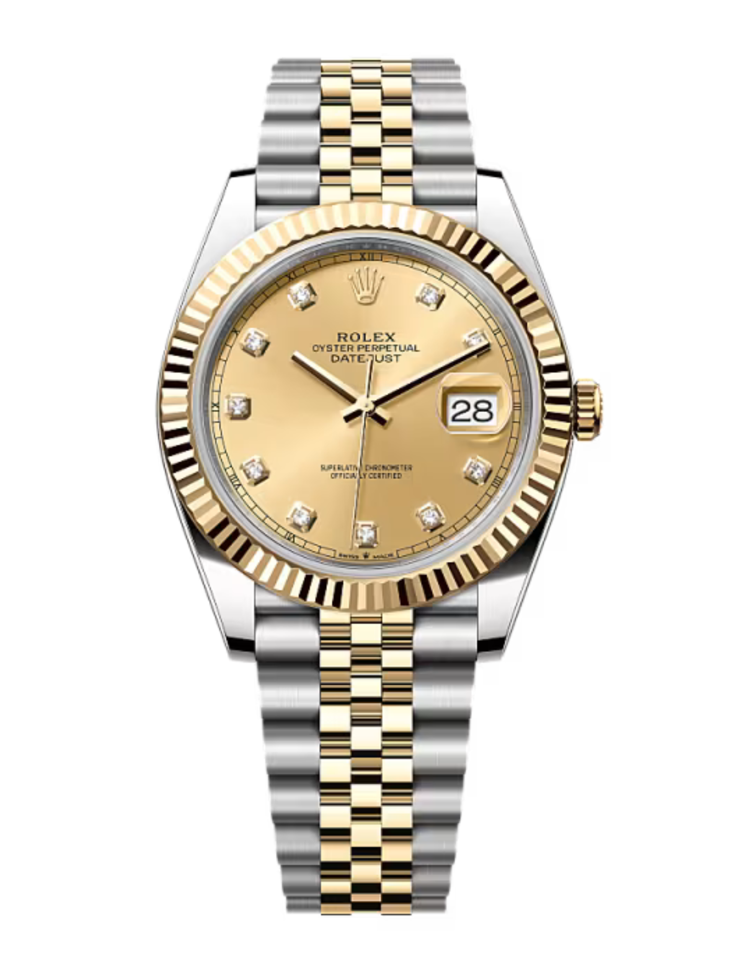DATEJUST DOBLE TONO FONDO DORADO DIAMOND DIAL AAA