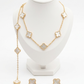 COMBO ALHAMBRA COLLAR - PULSERA - ARETES Y ANILLO WHITE - VᗅN-CLᎬᎬF