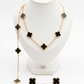 COMBO ALHAMBRA COLLAR - PULSERA - ARETES Y ANILLO BLACK - VᗅN-CLᎬᎬF