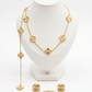 COMBO ALHAMBRA COLLAR - PULSERA - ARETES Y ANILLO GOLD - VᗅN-CLᎬᎬF