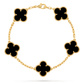 COMBO ALHAMBRA COLLAR - PULSERA - ARETES Y ANILLO BLACK - VᗅN-CLᎬᎬF
