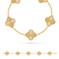 COMBO ALHAMBRA COLLAR - PULSERA - ARETES Y ANILLO GOLD - VᗅN-CLᎬᎬF