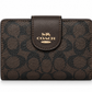 MEDIUM CORNER ZIP WALLET IN SIGNATURE CANVAS - BROWN
