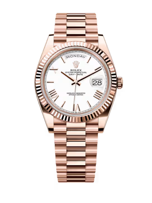 DAYDATE PRESIDENTE ROSE GOLD CHOCOLATE WHITE DIAL - AAA
