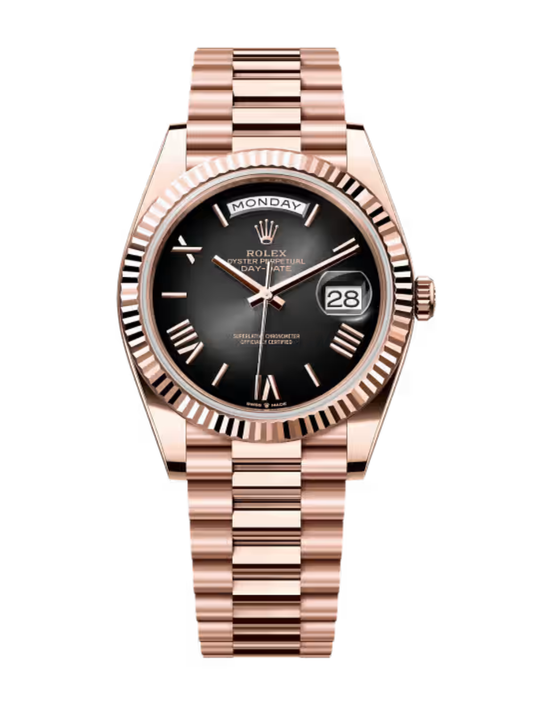DAYDATE PRESIDENTE ROSE GOLD CHOCOLATE BLACK DIAL - AAA