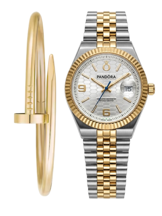 RELOJ PANDORA - DOBLE TONO + PULSA UN CLOU