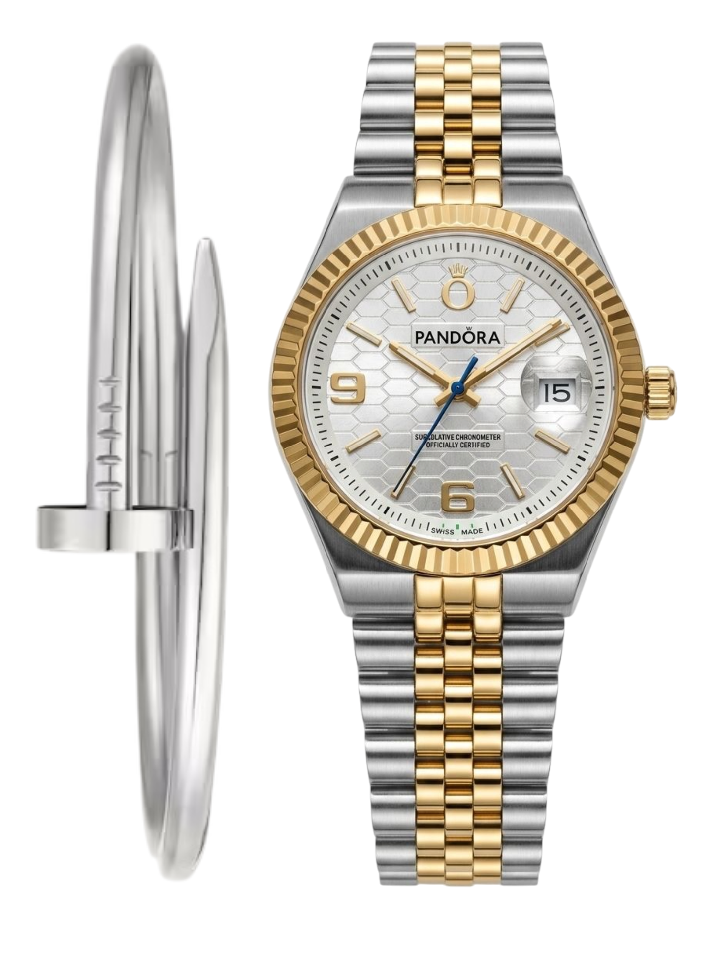 RELOJ PANDORA - DOBLE TONO + PULSA UN CLOU