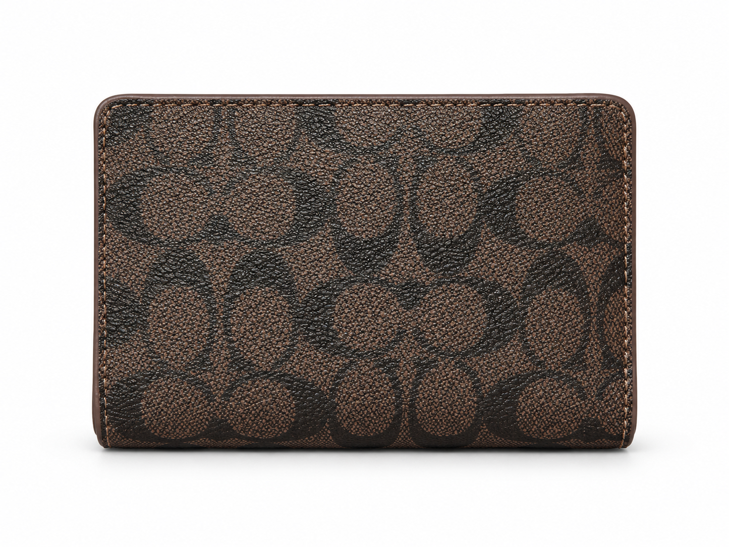 MEDIUM CORNER ZIP WALLET IN SIGNATURE CANVAS - BROWN