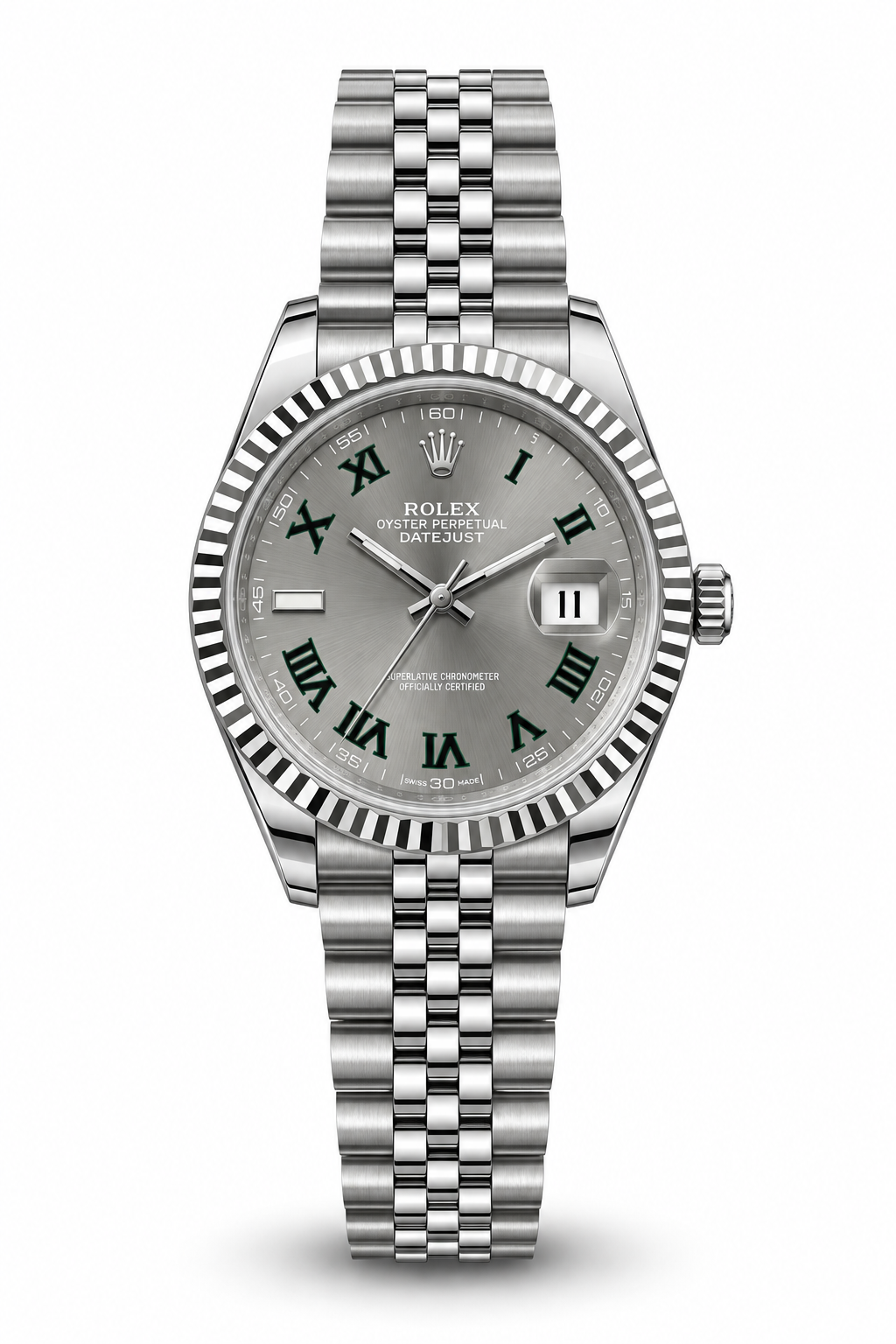 DATEJUST FONDO PLATEADO ROMAN DIAL AAA