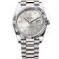 DAYDATE PRESIDENTE PLATEADO CARA PLATEADA DIAMOND - AA