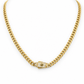 CADENA CUBANA TEJIDO FINO - ACERO INOXIDABLE + BAÑO DE ORO 14K