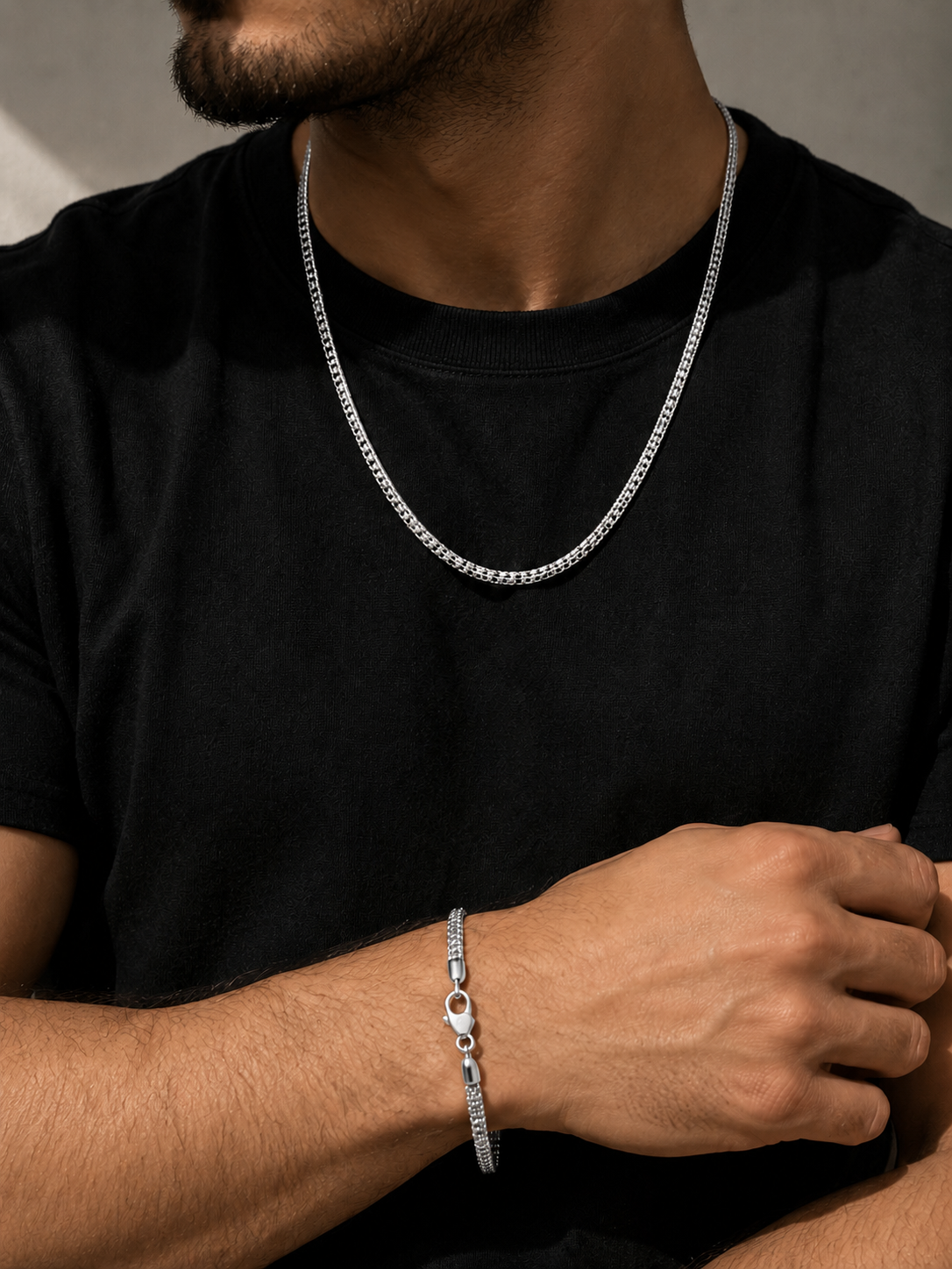 COMBO CADENA - GUILLO ICE CHAIN WHITE GOLD 14k