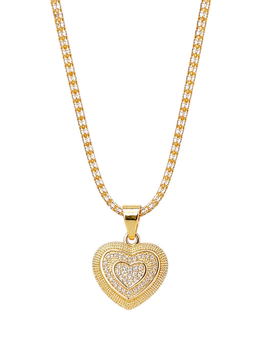 CADENA ICE + CORAZÓN 💛 ✨ - 50 CM