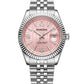 RELOJ PANDORA - PLATEADO FONDO ROSADO