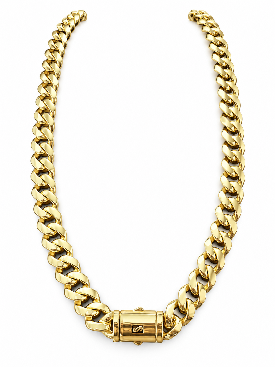 CADENA CUBANA GRUESA PREMIUM 12 MM × 50 CM | ACERO INOXIDABLE CON BAÑO DE ORO 14K ✨