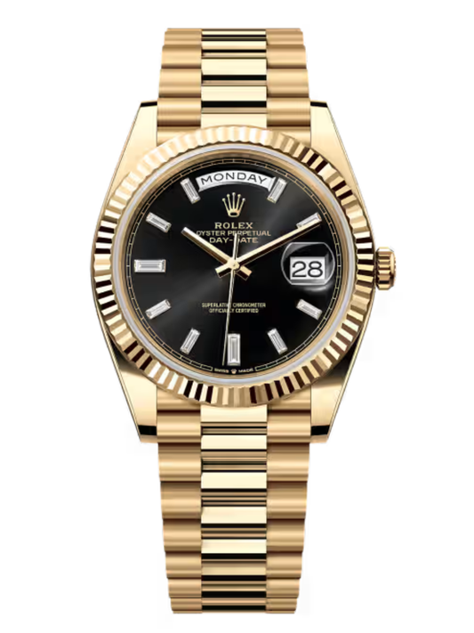 DAYDATE PRESIDENTE DORADO CARA NEGRA DIAMOND - AAA