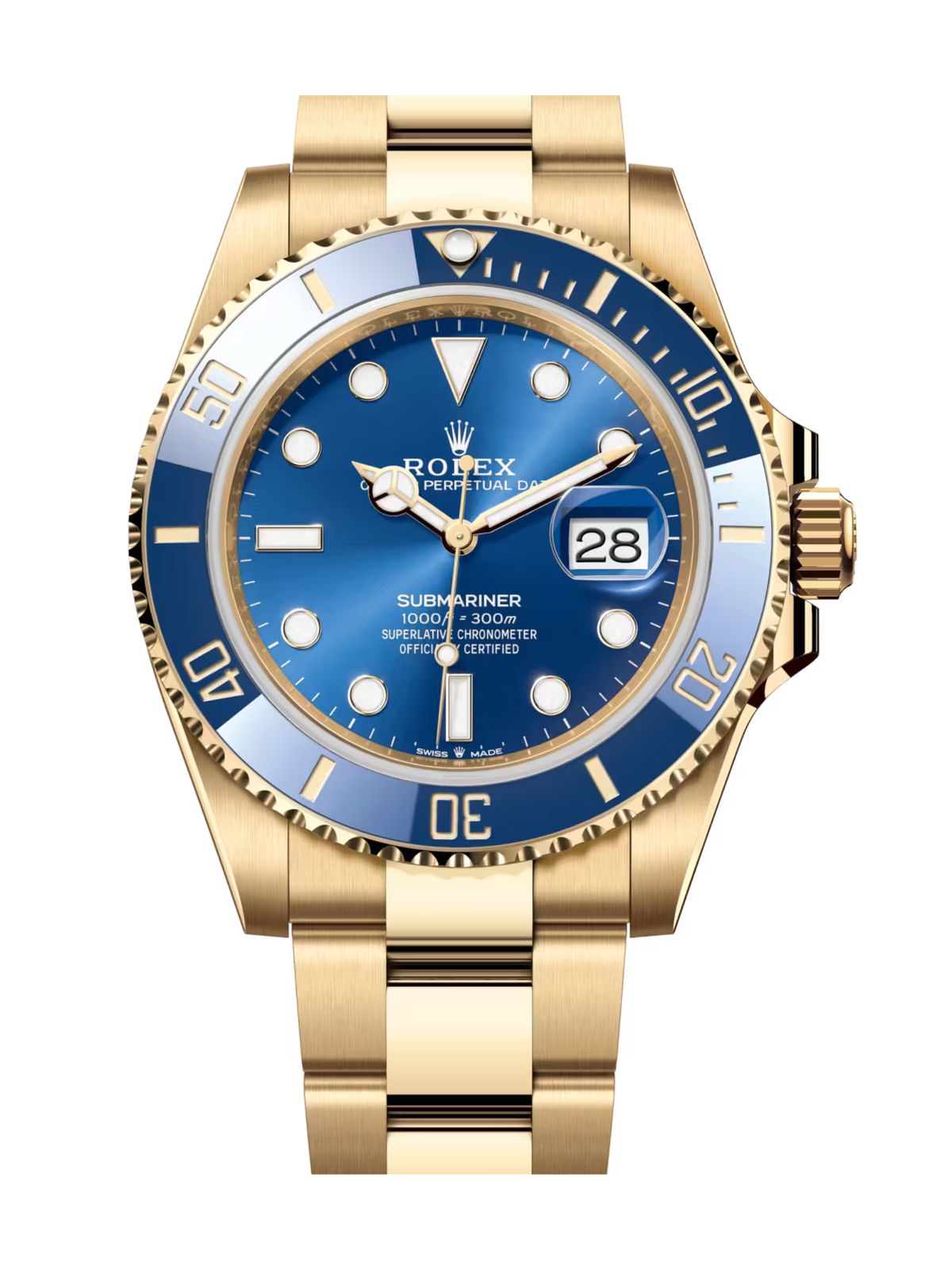SUBMARINER DATE FULL GOLD BLUESY - AAA