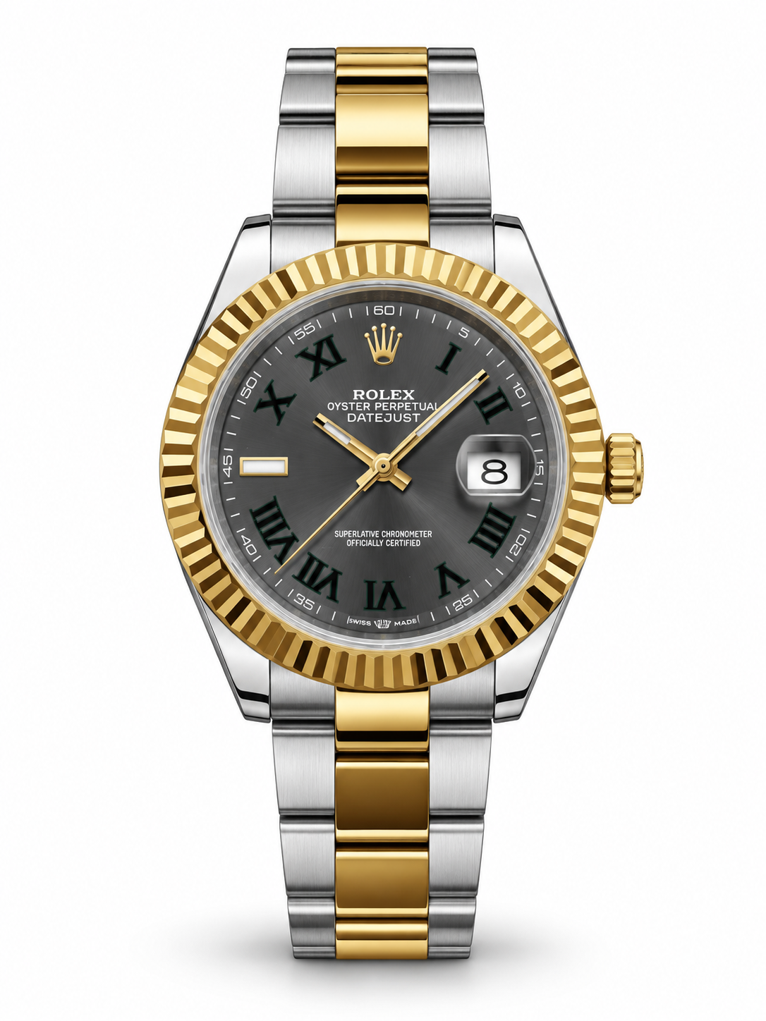 DATEJUST DOBLE TONO FONDO GRIS ROMAN DIAL AAA