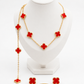 COMBO ALHAMBRA COLLAR - PULSERA - ARETES Y ANILLO RED - VᗅN-CLᎬᎬF