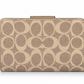 MEDIUM CORNER ZIP WALLET IN SIGNATURE CANVAS - BEIGE