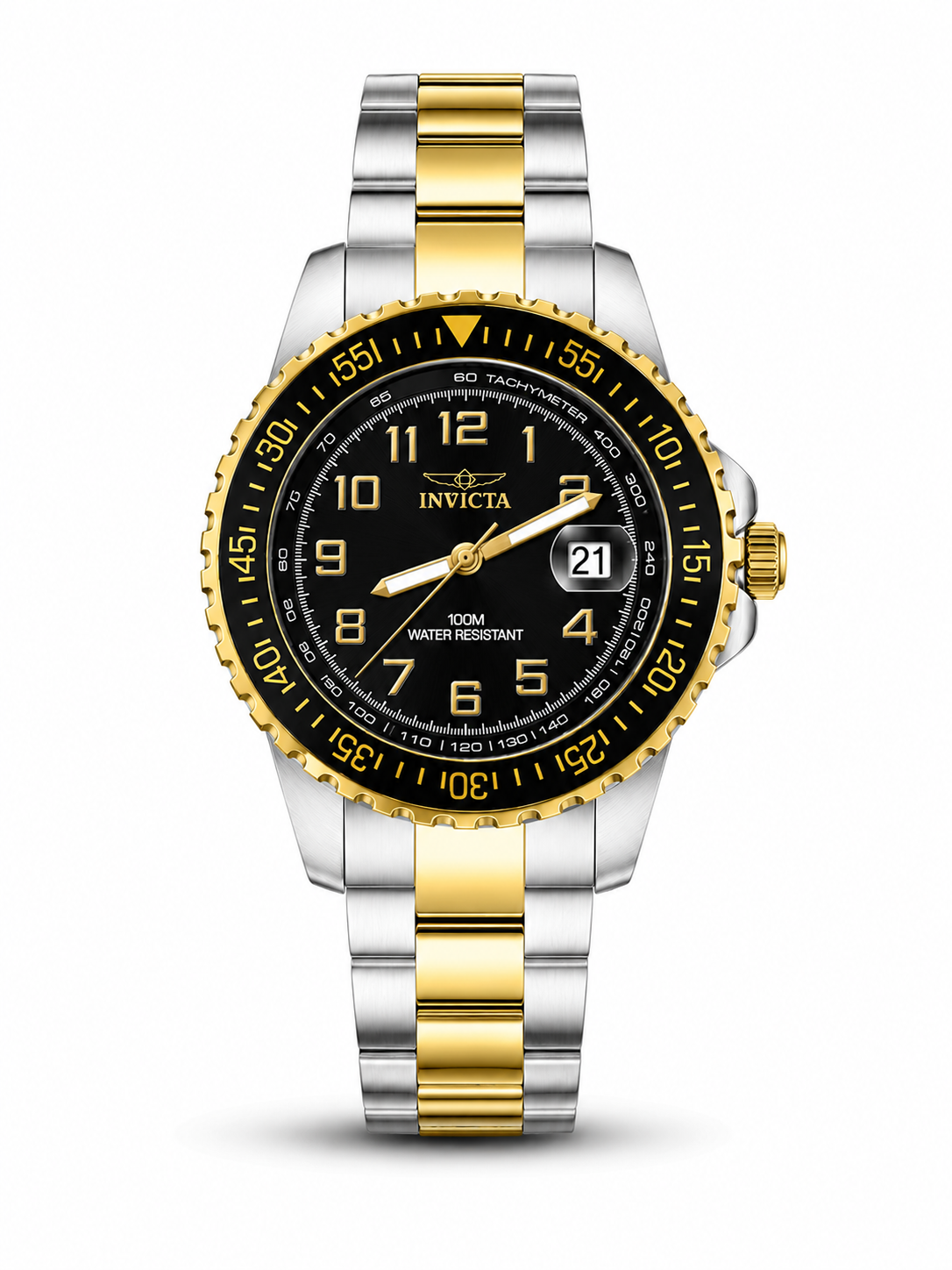 RELOJ INVICTA PARA HOMBRE - BISEL NEGRO DOBLE TONO