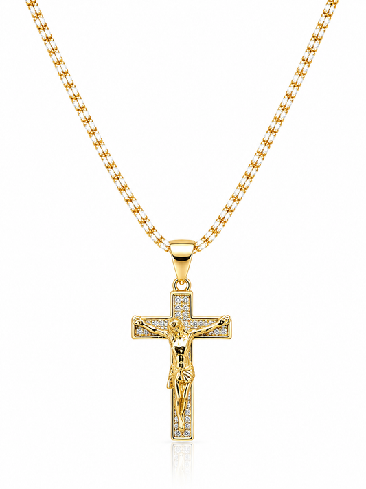 CADENA ICE CHAIN + CRUCIFIJO - 50 O 60 CM