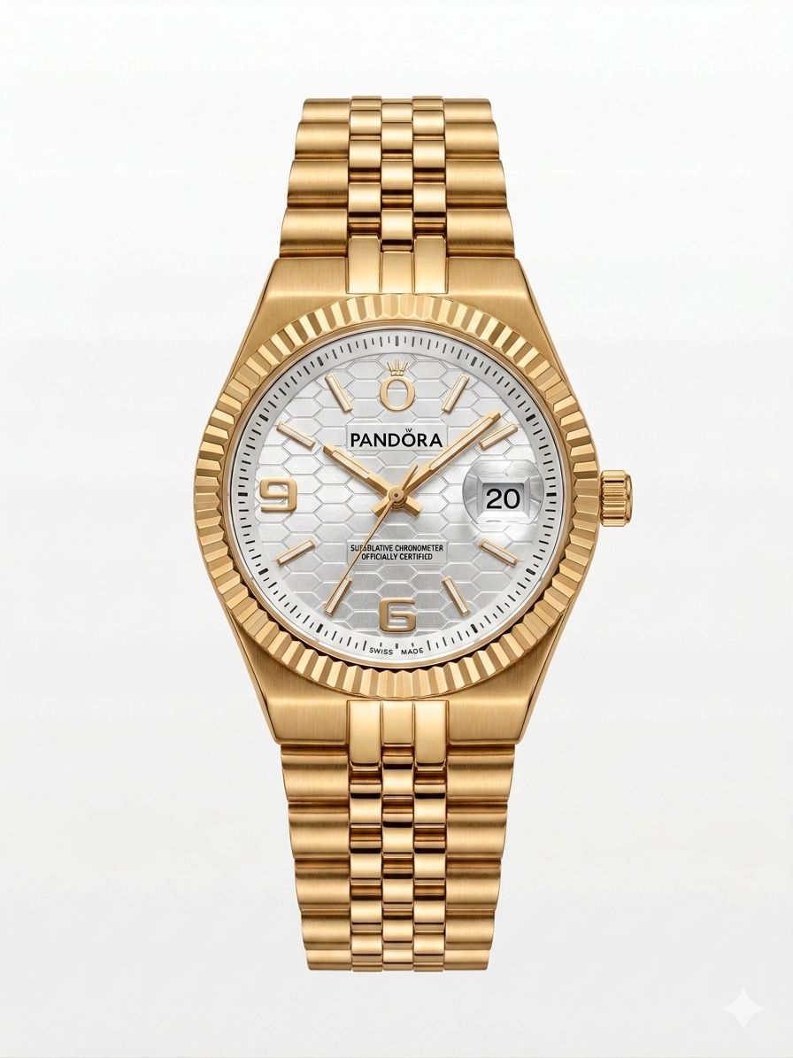 RELOJ PANDORA - DORADO + PULSA UN CLOU