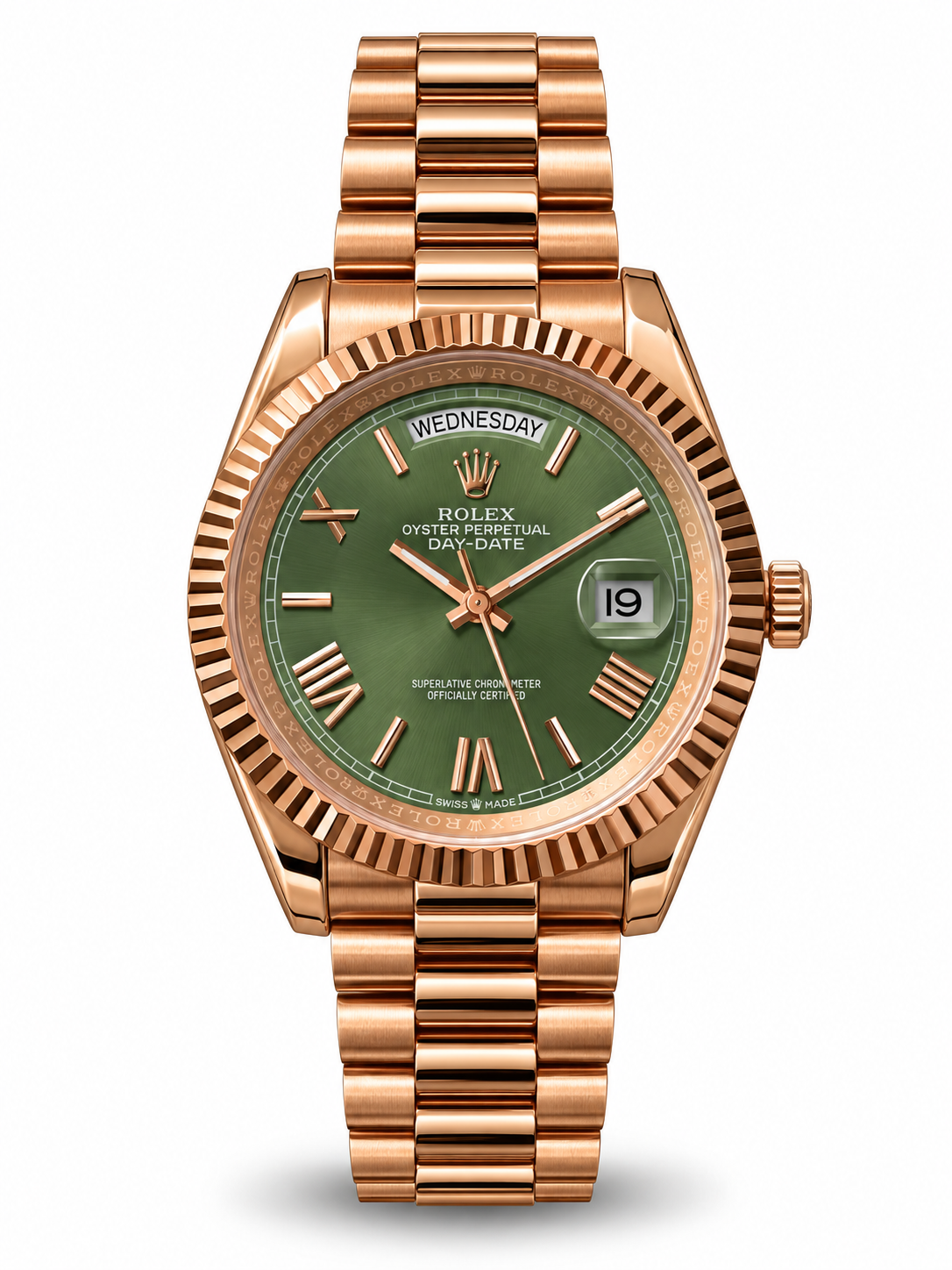 DAYDATE PRESIDENTE ROSE GOLD FONDO VERDE- AAA