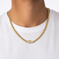 CADENA CUBANA TEJIDO FINO - ACERO INOXIDABLE + BAÑO DE ORO 14K