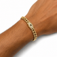 PULSA CUBANA PREMIUM 7 MM × 19 CM | ACERO INOXIDABLE CON BAÑO DE ORO 14K ✨