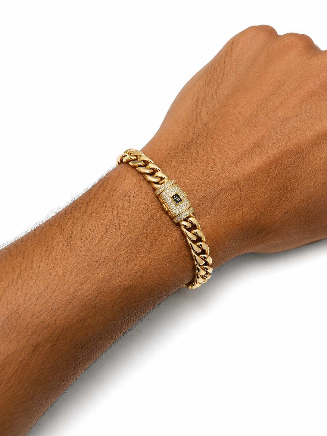 PULSA CUBANA PREMIUM 7 MM × 19 CM | ACERO INOXIDABLE CON BAÑO DE ORO 14K ✨