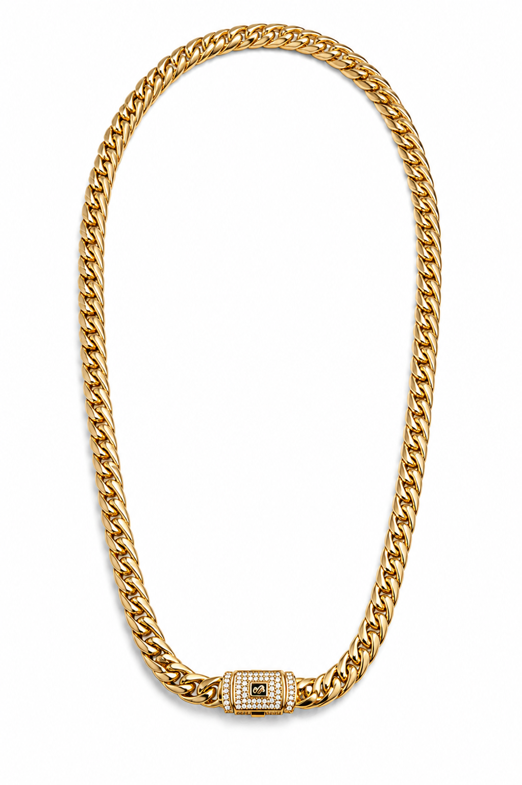 CUBANA MONACO PREMIUM 7 MM × 50 CM | ACERO INOXIDABLE CON BAÑO DE ORO 14K ✨