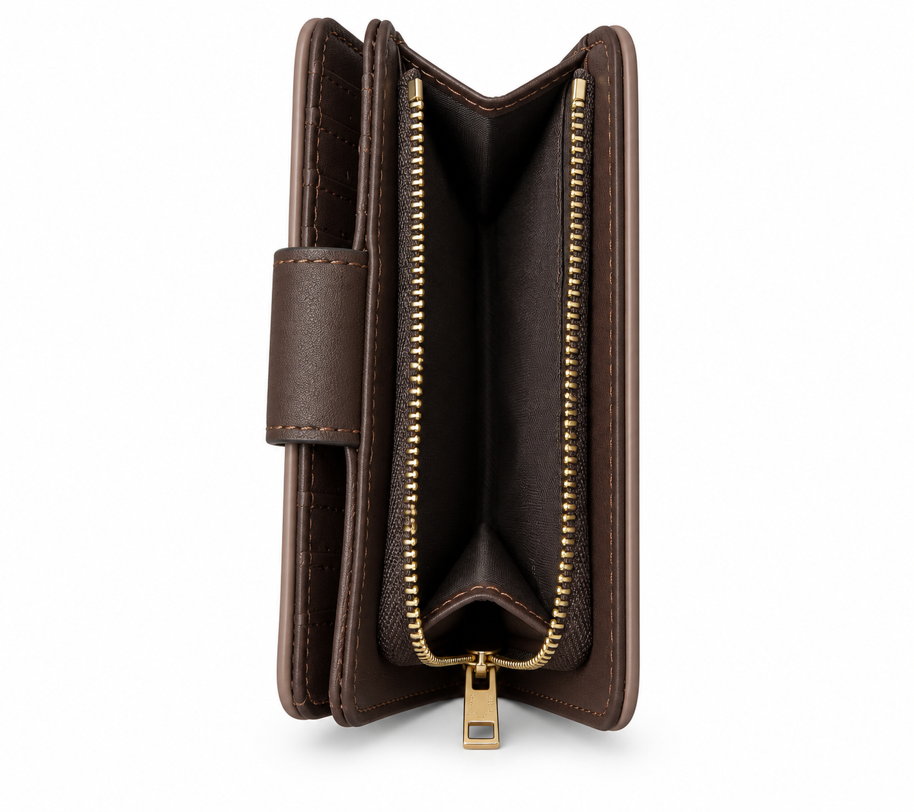 MEDIUM CORNER ZIP WALLET IN SIGNATURE CANVAS - BROWN