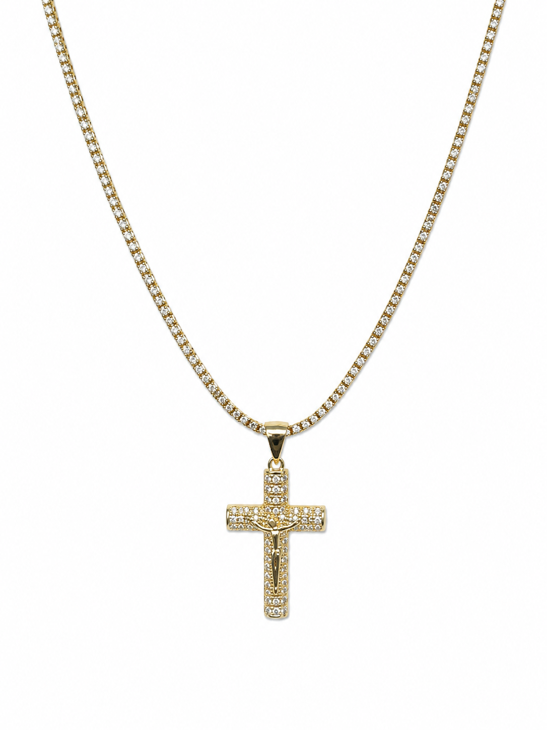 CADENA ICE CHAIN + CRUCIFIJO GRANDE - 50 O 60 CM