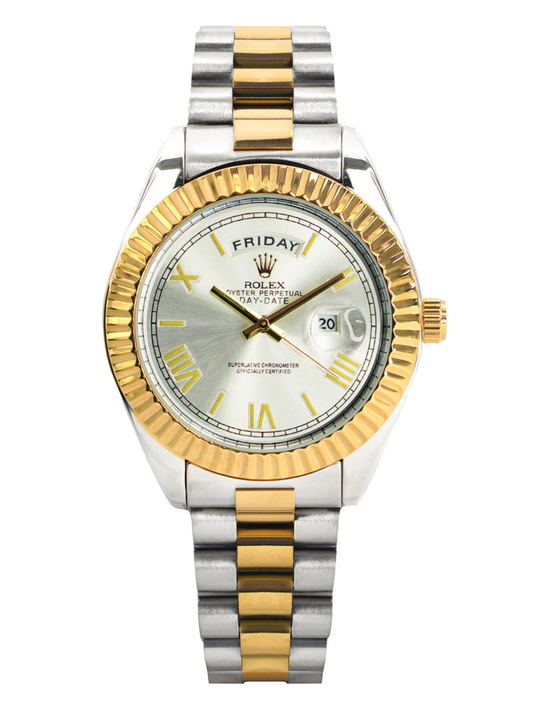 DAYDATE PRESIDENTE DOBLE TONO CARA PLATEADA - AAA