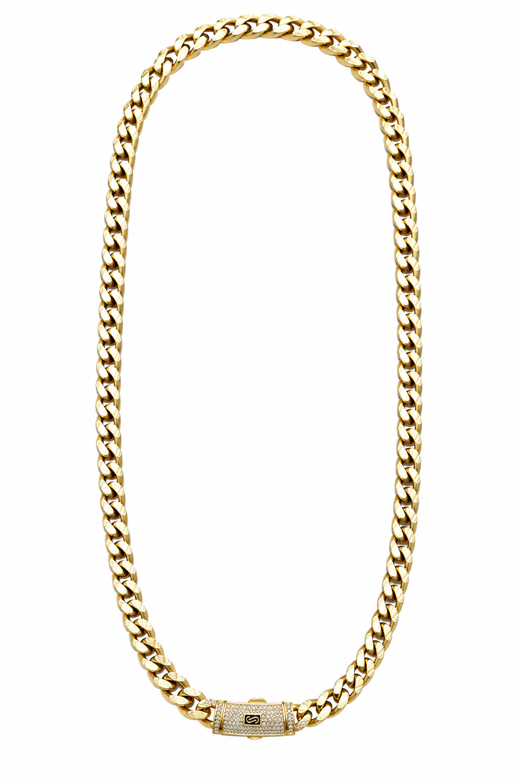 CADENA CUBANA PREMIUM 8 MM × 50 CM | ACERO INOXIDABLE CON BAÑO DE ORO 14K ✨