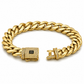 PULSA CUBANA PREMIUM 8 MM × 19 CM | ACERO INOXIDABLE CON BAÑO DE ORO 14K ✨