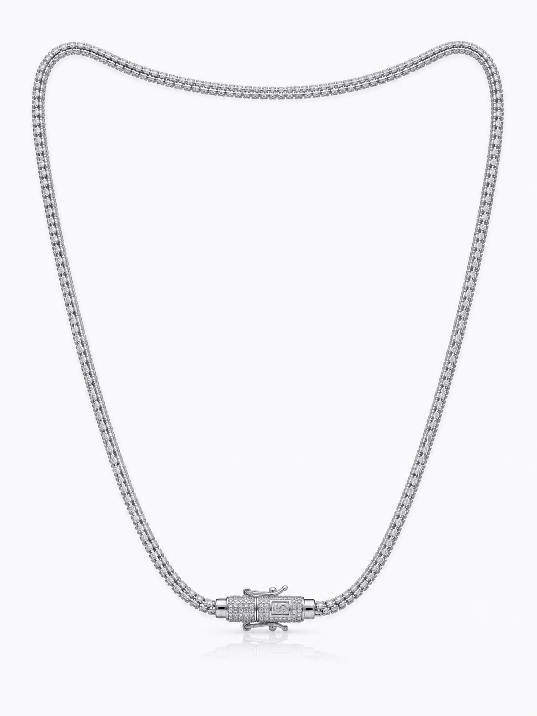 CADENA ICE CHAIN WHITE GOLD - 55 CM