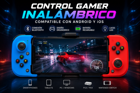 🎮 Control Gamer Inalámbrico Compatible con IPHONE y ANDROID ⭐