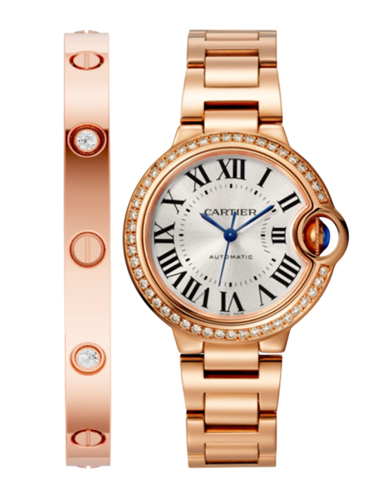 BALLON BLEU AA - ROSE GOLD DIAMOND 28MM + PULSA LOVE GRATIS
