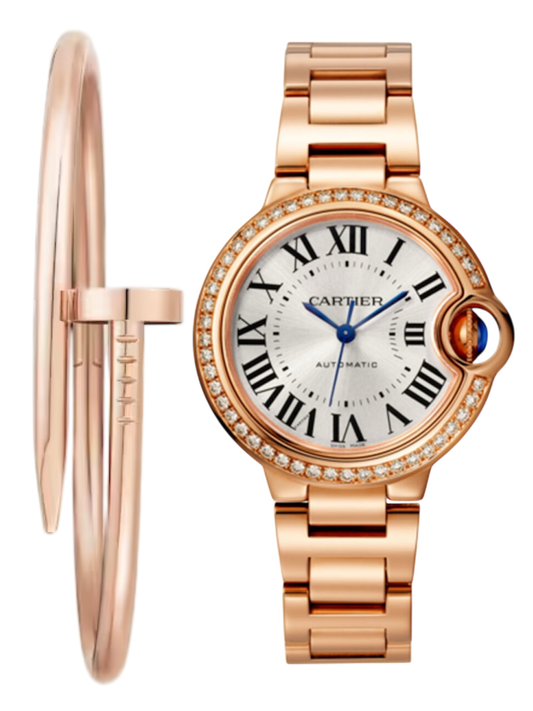 BALLON BLEU AA - ROSE GOLD DIAMOND 28MM + PULSA JUSTE UN CLOU GRATIS