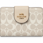 MEDIUM CORNER ZIP WALLET IN SIGNATURE CANVAS - WHITE