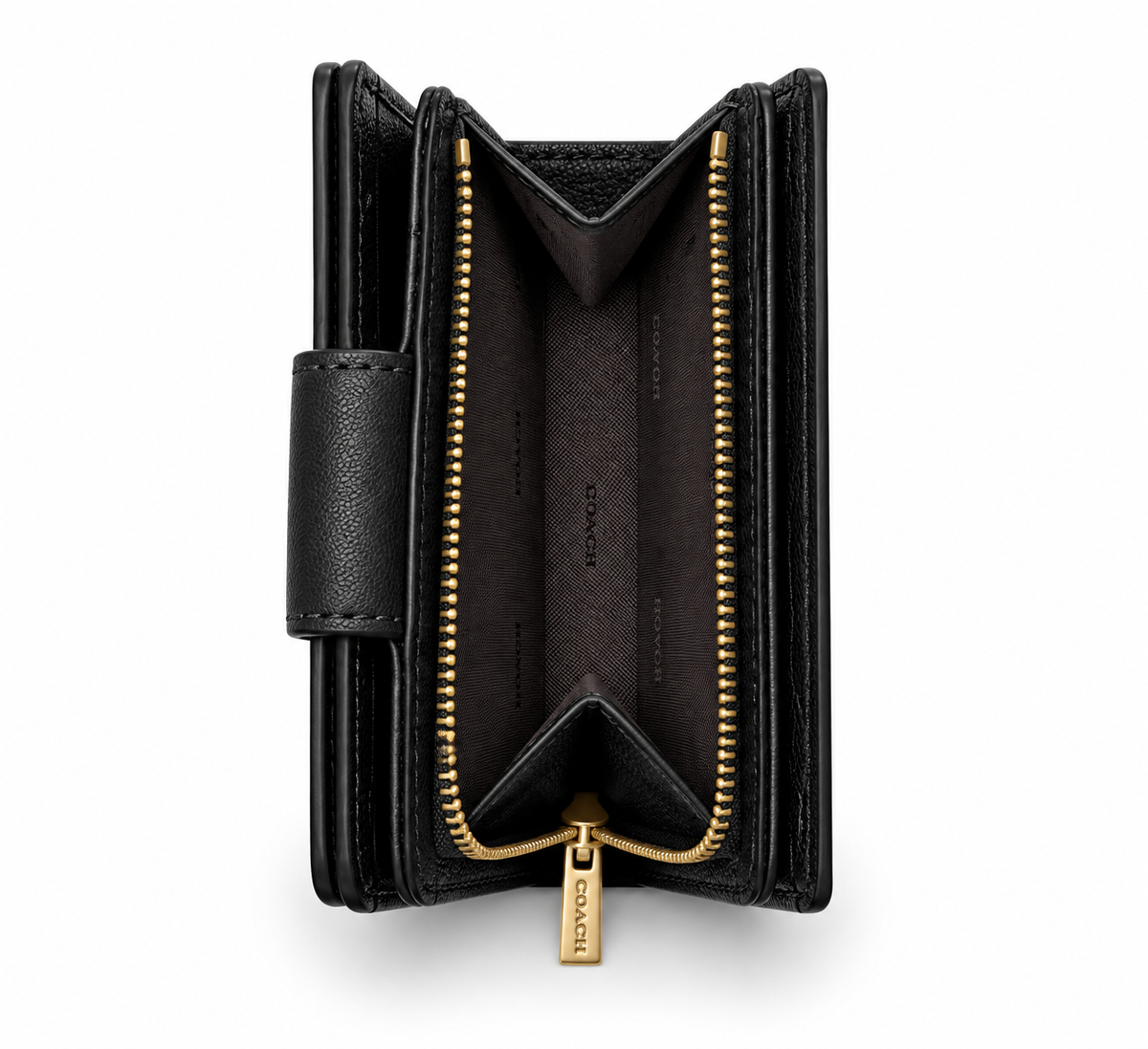 MEDIUM CORNER ZIP WALLET IN SIGNATURE CANVAS - BLACK